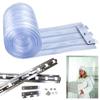Thermal Insulated Door Curtain PVC Strip Curtain Industrial Resilience Transparent Dust-Proof Soundproof Pre-Assembled with Mounting Kit for Kitchen, Warehouse Lsxiao view 1
