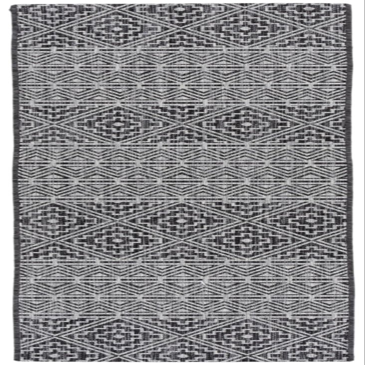 SAFAVIEH Washable Rug Outdoor Courtyard Collection - 2'3" x 8' Runner, Black & Grey, Non-Shedding & Easy Cleaning, Ideal for Patio, Entryway, Mudroom, Hallway, Kitchen (CY8787-37621)