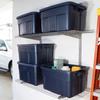Rubbermaid Roughneck Tote 14 Gal, 6 Pack, Made in USA, Dark Indigo Metallic, Rugged Plastic Stackable Storage Bins with Lids and Handles view 2