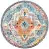 SAFAVIEH Crystal Collection 4' Round Teal/Orange CRS501J Boho Chic Oriental Medallion Distressed Non-Shedding Dining Room Entryway Foyer Living Room Bedroom Area Rug view 2