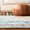 SAFAVIEH Crystal Collection 4' Round Teal/Orange CRS501J Boho Chic Oriental Medallion Distressed Non-Shedding Dining Room Entryway Foyer Living Room Bedroom Area Rug view 3