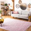 SAFAVIEH Rag Rug Collection Area Rug - 6' Square, Light Pink & Multi, Handmade Boho Stripe Cotton, Ideal for High Traffic Areas in Living Room, Bedroom (RAR125E) view 1