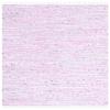SAFAVIEH Rag Rug Collection Area Rug - 6' Square, Light Pink & Multi, Handmade Boho Stripe Cotton, Ideal for High Traffic Areas in Living Room, Bedroom (RAR125E) view 2