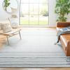 SAFAVIEH Montauk Collection Area Rug - 6' Square, Grey & Ivory, Handmade Flat Weave Stripe Cotton, Ideal for High Traffic Areas in Living Room, Bedroom (MTK214F) view 1