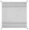 SAFAVIEH Montauk Collection Area Rug - 6' Square, Grey & Ivory, Handmade Flat Weave Stripe Cotton, Ideal for High Traffic Areas in Living Room, Bedroom (MTK214F) view 3
