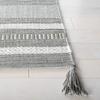 SAFAVIEH Montauk Collection Area Rug - 6' Square, Grey & Ivory, Handmade Flat Weave Stripe Cotton, Ideal for High Traffic Areas in Living Room, Bedroom (MTK214F) view 4