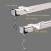 3.6ft-7.2ft Upgraded Aluminum Curtain Track, Ceiling Track system, Length can be Adjusted and Extended Freely Room Divider Track, Windows and Room Divider with Runners and Hooks (White) view 3