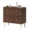 Giantex 4-Drawer Dresser, Free-Standing Chest Wood Legs and Sliding Rail, Storage Dresser Chest for Bedroom, Living Room, Hallway Storage Cabinet Organizer Wooden Chest (Coffee) view 1