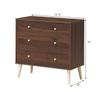 Giantex 4-Drawer Dresser, Free-Standing Chest Wood Legs and Sliding Rail, Storage Dresser Chest for Bedroom, Living Room, Hallway Storage Cabinet Organizer Wooden Chest (Coffee) view 3