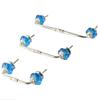 Indian Shelf 1 Pack Glass Drawer Handles for Cabinets and Drawers Blue Dresser Pulls for Door Silver Hardware 8" Hole to Hole -BH-299-GFK-105 view 1