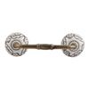 Indian Shelf 1 Pack Ceramic White Cabinet Pulls Floral Vintage Kitchen Drawer Handles Door Dresser Handles Antique Hardware 4" Hole to Hole -BH-75-CK-1356 view 1