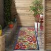 Nourison Home Aloha Red Multicolor 2' x 6' Area Rug - Easy Clean, Non Shedding, Bed Room, Living Room, Dining Room, Kitchen (6' Runner) view 1