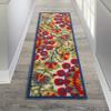 Nourison Home Aloha Red Multicolor 2' x 6' Area Rug - Easy Clean, Non Shedding, Bed Room, Living Room, Dining Room, Kitchen (6' Runner) view 3