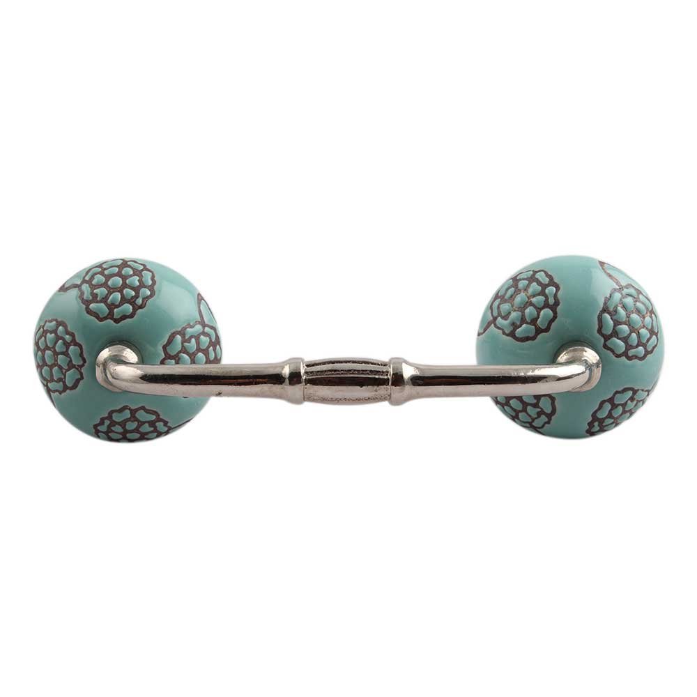 Indian Shelf 1 Pack Ceramic Drawer Handles for Cabinets and Drawers Brown Dresser Pulls for Door Silver Hardware 8" Hole to Hole -BH-211-CK-1383