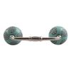 Indian Shelf 1 Pack Ceramic Drawer Handles for Cabinets and Drawers Brown Dresser Pulls for Door Silver Hardware 8" Hole to Hole -BH-211-CK-1383 view 1