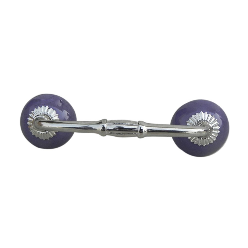 Indian Shelf 1 Pack Ceramic Drawer Handles for Cabinets and Drawers Multicolor Dresser Pulls for Door Silver Hardware 8" Hole to Hole -BH-11 (SCRK-41)