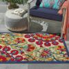 Nourison Home Aloha Red Multicolor 2'8" x 4' Area Rug - Easy Clean, Non Shedding, Bed Room, Living Room, Dining Room, Kitchen (3' x 4') view 1