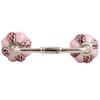 Indian Shelf 1 Pack Ceramic Drawer Handles for Cabinets and Drawers Pink Dresser Pulls for Door Silver Hardware 8" Hole to Hole -BH-429-CK-259 view 1
