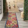 Nourison Home Aloha Red Multicolor 2'3" x 12' Area Rug - Easy Clean, Non Shedding, Bed Room, Living Room, Dining Room, Kitchen (12' Runner) view 1