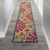 Nourison Home Aloha Red Multicolor 2'3" x 12' Area Rug - Easy Clean, Non Shedding, Bed Room, Living Room, Dining Room, Kitchen (12' Runner) view 4