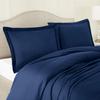 Comfort Bed Store 3 Piece Duvet Set Collection Organic Cotton 400 Thread Count Solid 1 Duvet Cover, 2 Pillow Shams (Navy Blue Twin, Set of 3) view 3