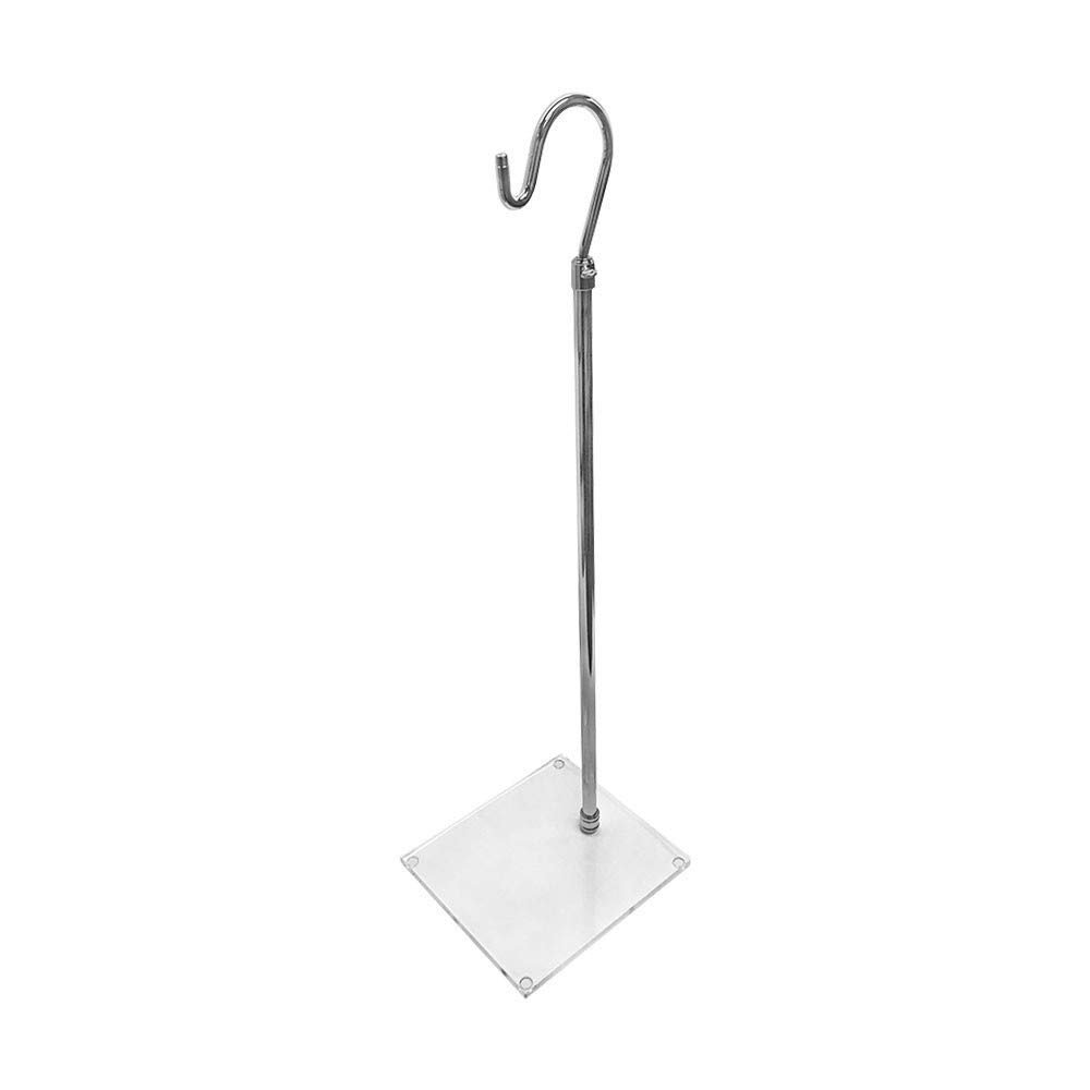 DBM IMPORTS 42" Adjustable Single Hook Handbag Display Stand Clear Acrylic Base