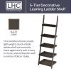 5-Tier Ladder Bookshelf - Freestanding Wooden Bookcase Frame with Leaning Look Shelves for Home and Office Storage by Lavish Home (Gray) view 4