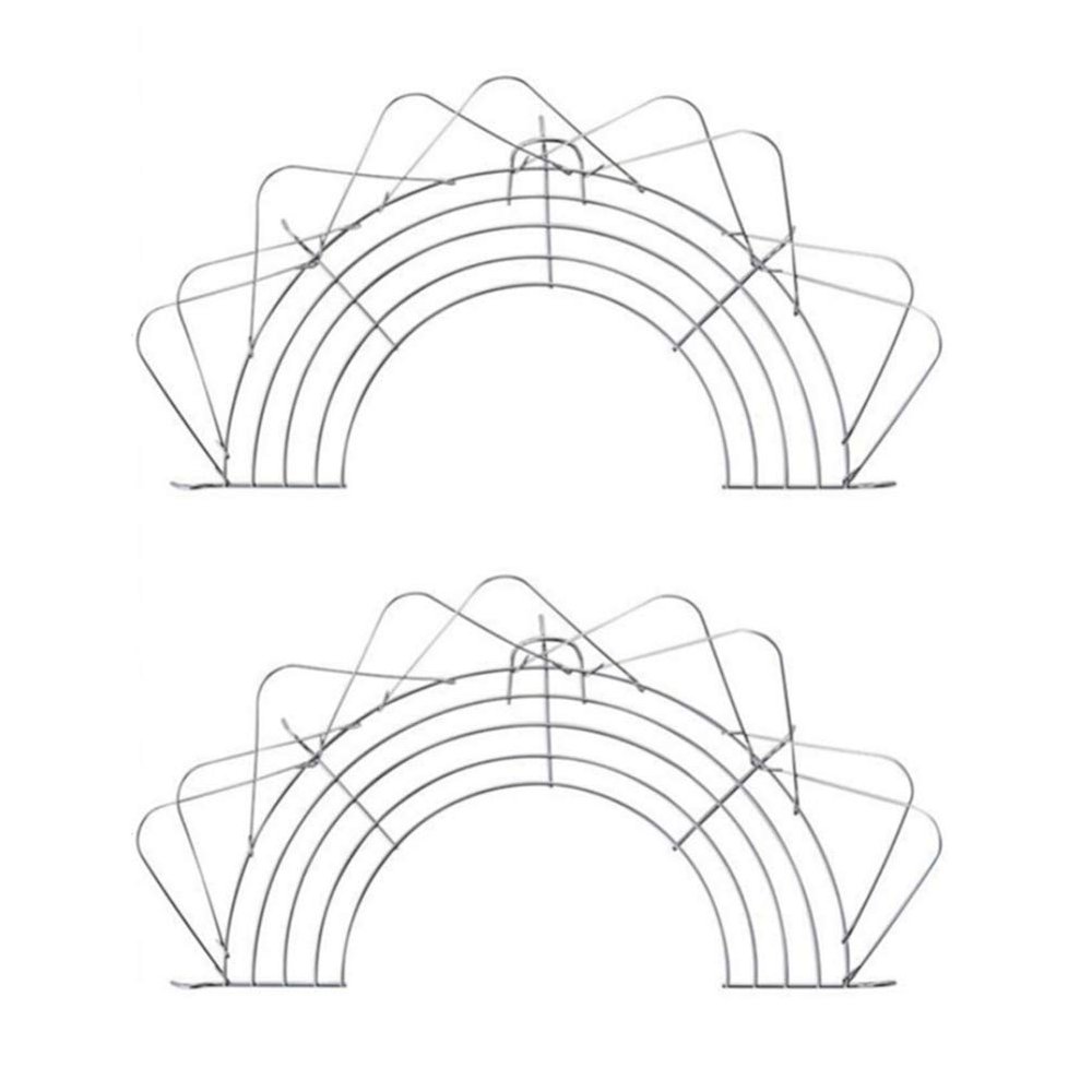 2Pcs Tempura Rack Semi- Wok Fry Pan Pot For Fry Pan Drainer Rack For Tempura Fried Chicken (38cm Silver)