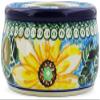 Polmedia Polish Pottery Heater UNIKAT - Black Eyed Susan Pattern Handmade in Boleslawiec Poland by Ceramika Artystyczna + Certificate of Authenticity view 3