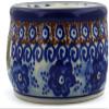 Polmedia Polish Pottery Heater UNIKAT - Dancing Blue Poppies Pattern Handmade in Boleslawiec Poland by Ceramika Artystyczna + Certificate of Authenticity view 3