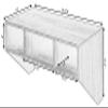 Wall Mounted Office Computer Desk with Three Compartments, White view 3