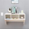 Wall Mounted Office Computer Desk with Three Compartments, White view 4