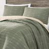3 Piece Cabin Lodge Style Plaid Quilt King Size, All Seasons Beautiful Trout Stitched Design with a Khaki Plaids Reverse Ivory Green Quilt Set, Geometric Lightweight Contemporary Farmhouse Bedding view 2
