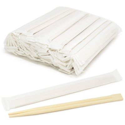 [100 Pairs] Disposable Bamboo Chopsticks - Premium Individually Wrapped Splinter-Less Smooth Wooden Traditional Japanese, Korean Chopsticks