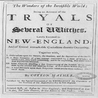 HistoricalFindings Photo: Wonders of The Invisible World,Trials of Witches,Witch Trials,New England,1693