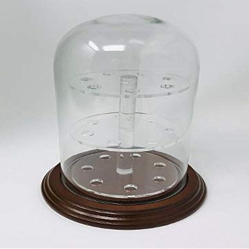 anbcollectibles 4 x 7 Glass Dome with 3 Tier Acrylic Marble Display Insert (3/8" Holes) for Small Marbles