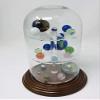 anbcollectibles 4 x 7 Glass Dome with 3 Tier Acrylic Marble Display Insert (3/8" Holes) for Small Marbles view 2