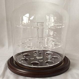 anbcollectibles 4 x 7 Glass Dome with 3 Tier Acrylic Marble Display Insert (5/8" Holes) for Marbles_AB