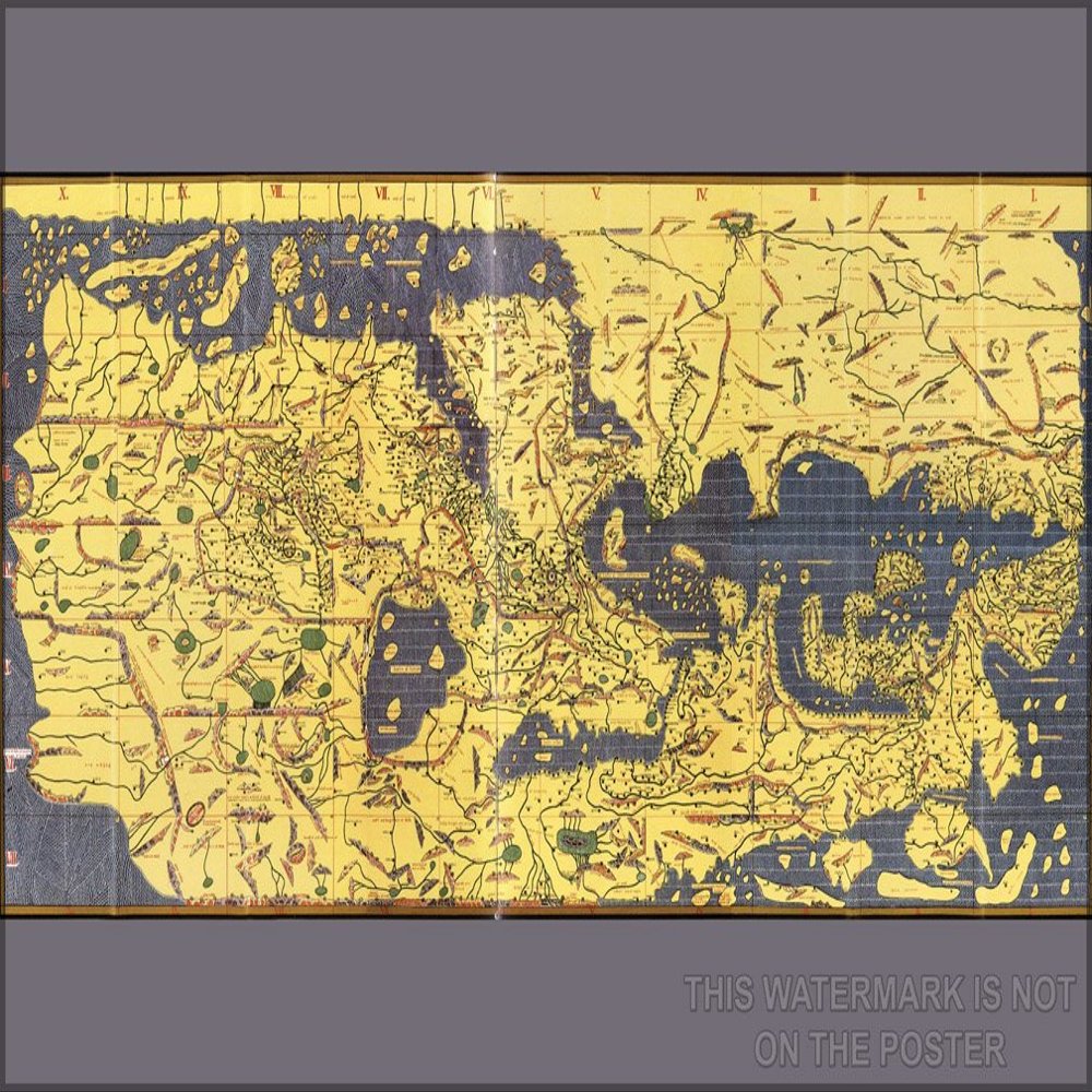 History Galore 24"x36" Gallery Poster, Tabula Rogeriana, 1154
