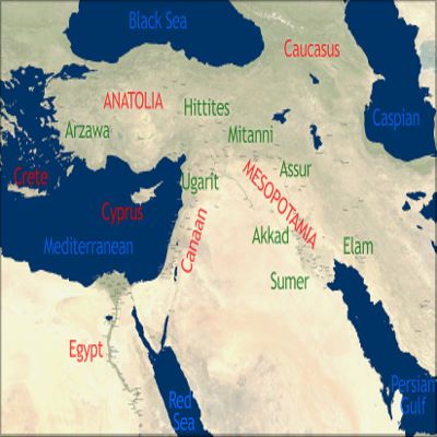 History Galore 24"x36" Gallery Poster, bible Map of Ancient Middle East in Antiquity