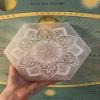 CrystalsAhoy Etched Mandala 8" Selenite Charging Plate, 100% Genuine Ethically Mined Selenite E1055 view 3