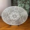 CrystalsAhoy Etched Metatrons Cube 7-8" Selenite Charging Plate, E1007 Platonic Solids, 100% Genuine and Ethically Mined Selenite view 3