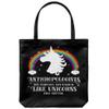 Anthropolosist Fabulous Magical Like Unicorns Funny Rainbow Tote Bag view 1
