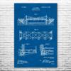 Suspension Bridge Poster Print, Structural Engineer, Architect Gift, Bridge Blueprint, Office Wall Art, Engineering Gift Blueprint (18 inch x 24 inch) view 1