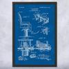 Framed Barber Chair Print, Barber Shop Decor, Hair Stylist, Barber Gift, Chair Blueprint, Fashion Decor, Stylist Gift Blueprint (11x14) view 1
