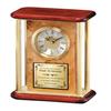 AllGiftFrames Burl Etched Gold engrave Clock Brass Pillars Metal Wood top Base Two Tone Clock dial Personalize Present Unique Gift idea Anniversary Mantel Engraving Popular view 1