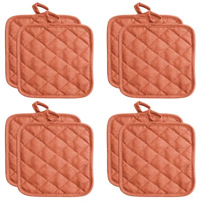 American Linen Pot Holders, Hot Pads, Table Pads for Kitchen and Dining Table, Non Slip Heat Resistant Hot Pot Holder (Coral, 8 Pack)