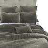 HiEnd Accents Stonewashed Cotton Velvet 3 Piece Quilt Set with Pillow Shams, King Size, Gray Solid Color, Classic Traditional Bedding, Soft Lightweight Bed Cover, 1 Quilt and 2 Pillowcases view 1