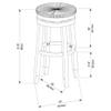 Barstool White Beach Shabby Chic Wood Finish Swivel view 2
