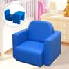 2-in-1 Multifunctional Convertible Kids Table and Chair Set Blue Modern Contemporary Plastic Cushioned Seat view 1
